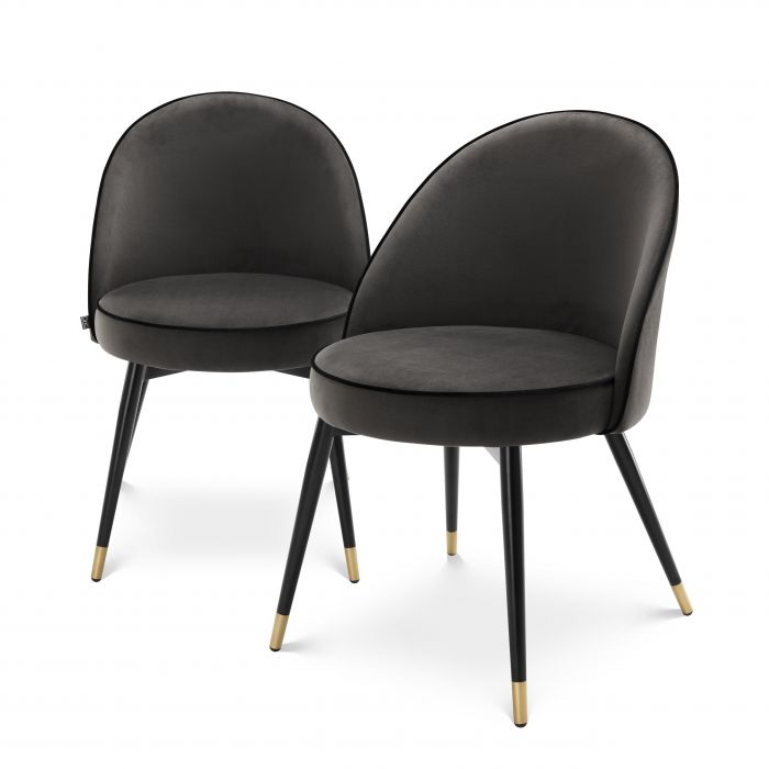 DINING CHAIR COOPER DARK GREY VELVET