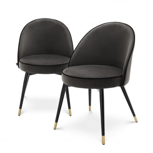 DINING CHAIR COOPER DARK GREY VELVET