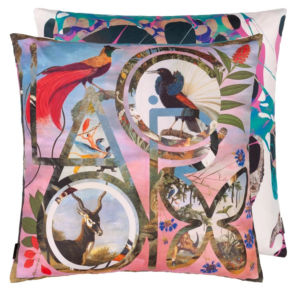 LACROIX PARADISE FLAMINGO CUSHION NEW CHRISTIAN LACROIX 55 X 55 cm