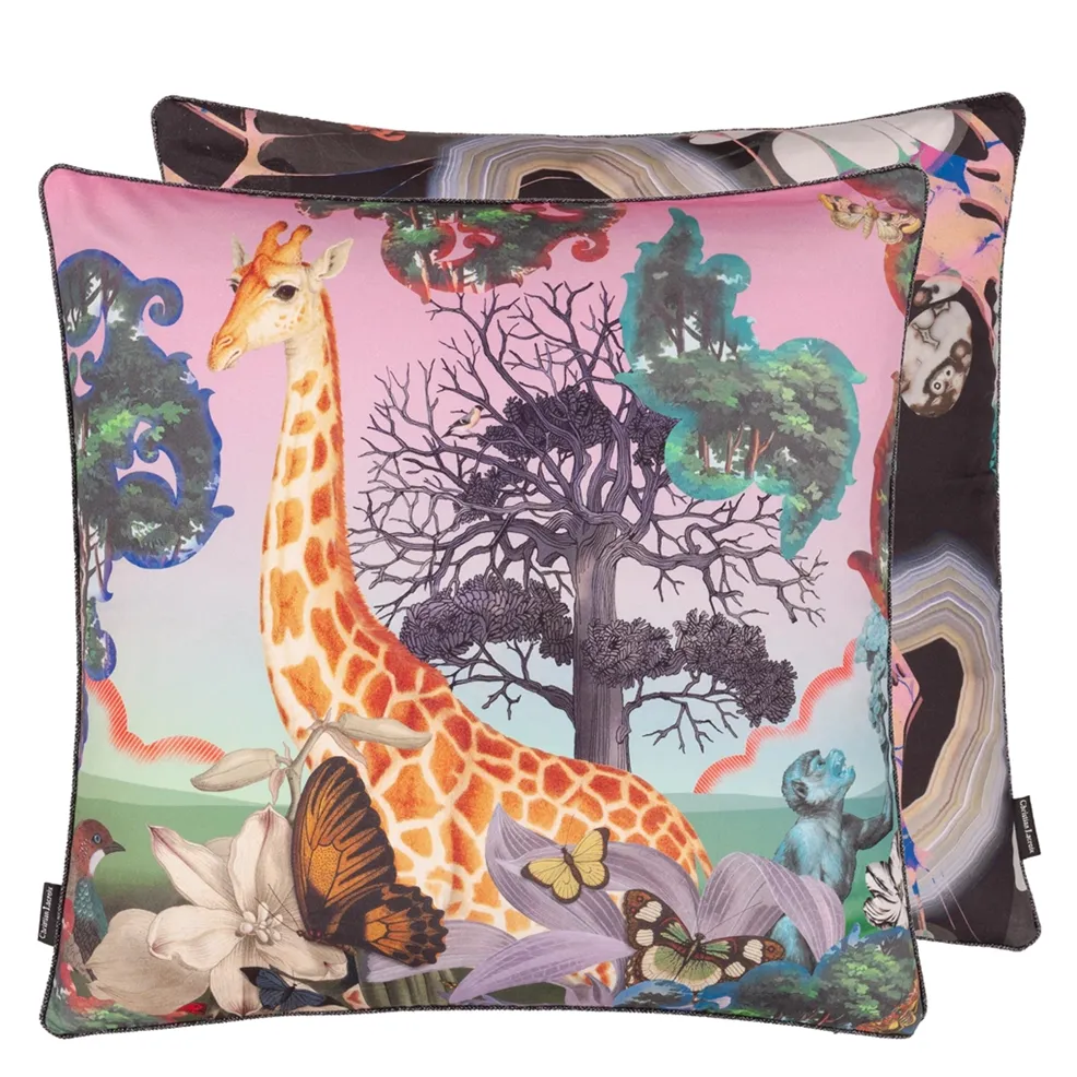 NOVAFRICA SUNRISE FLAMINGO CUSHION NEW CHRISTIAN LACROIX 50 x 50 cm